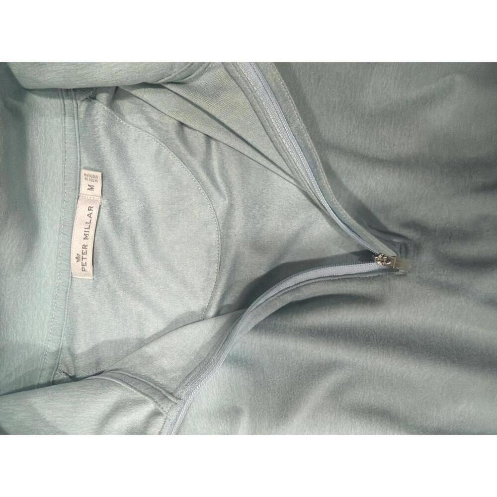 Women's Peter Millar Light Blue Quarter-Zip Long Sleeve Pullover - Medium - Picture 2 of 4